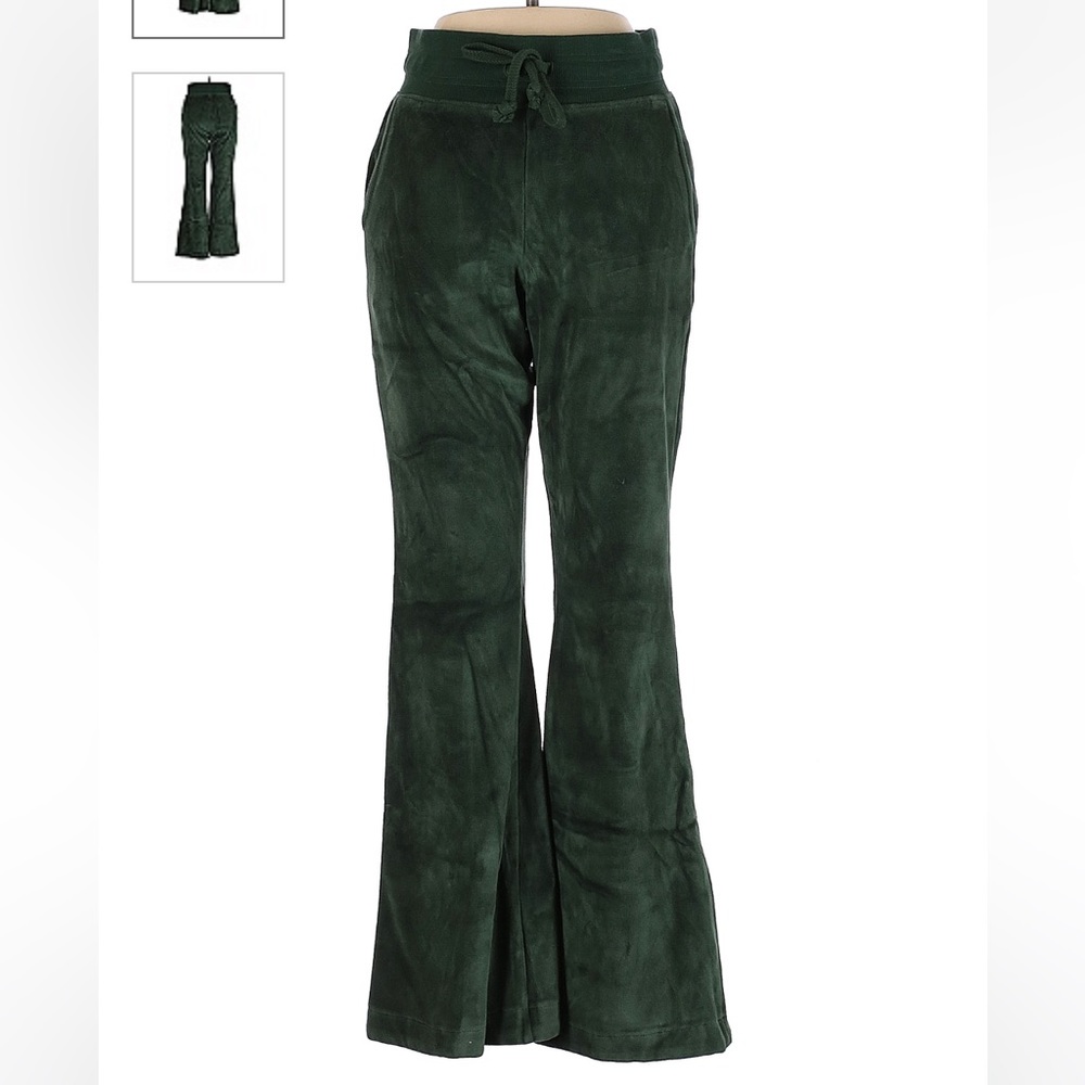 Aerie green velour flare pants